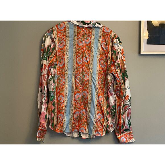 MISA LOS ANGELES ROYA SPLIT SLEEVE FLORAL FABRIC BUTTON FRONT TOP SZ SM $140MSRP - Picture 10 of 11
